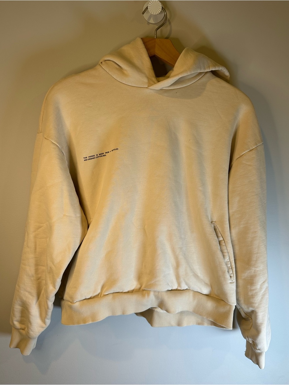 PANGAIA XS Cream  / sand Organic Recycled Cotton heavyweight Hoodie